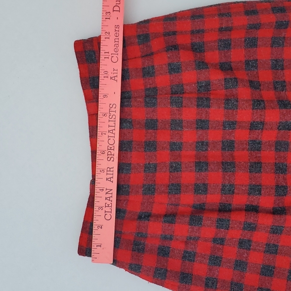 Vintage Red & Dark Gray Checked Buffalo Plaid Pencil Long Skirt - Picture 11 of 13